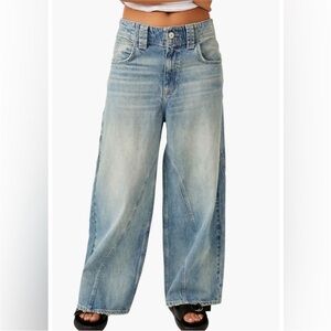 Free People “WE THE FREE” Chill Vibes Wide Leg Jeans | Harley Blue | Size 26